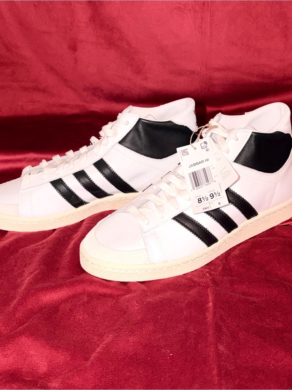 NWT adidas Jabbar White and Black High-Top Sneakers